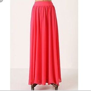 Bright pink maxi skirt